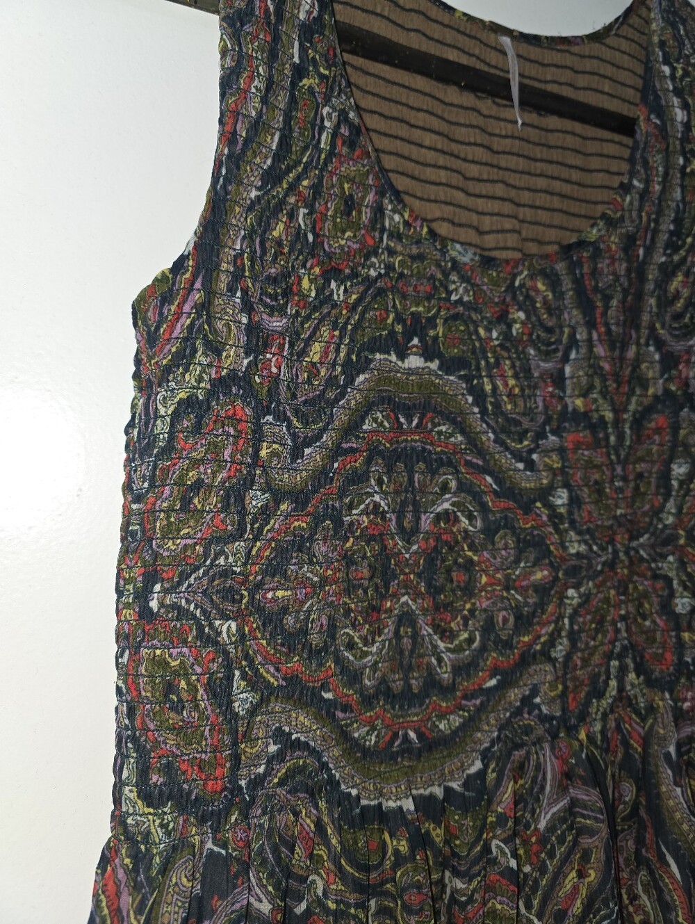 Free People Paisley Smocked Boho Floral Sleeveless Top Size S - Picture 4 of 6